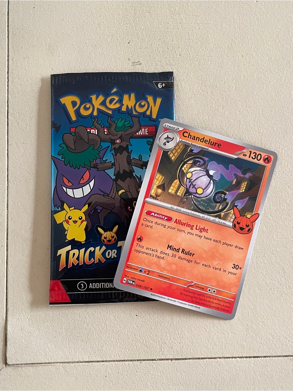 Pokémon Trick or Treat Booster Pack & Chandelure Card